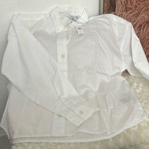Old Navy Women’s White Button Up Boyfriend Shirt Size Medium